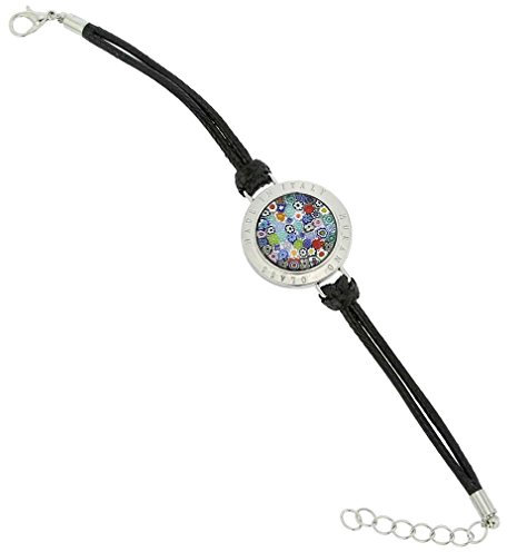 Glass Of Venice Pulsera Millefiori de Cristal de Murano Lauretta - Negro