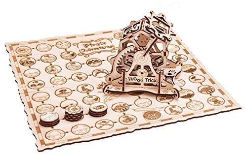 Wood Trick Schicksalsrad-Brettspiel, Pirate Adventure-Brettspiel - Familienbrettspiele - 3D-Holzpuzzle, Montagemodell, ECO-Holzspielzeug, Bestes DIY-Spielzeug - STEM-Spielzeug für Jungen und Mädchen