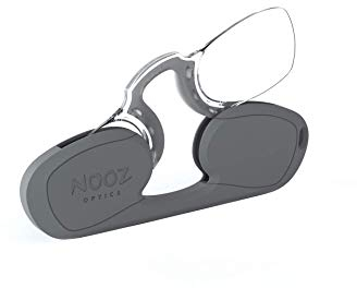 NOOZ Rectangulaire - Lunettes de lecture sans branches pour homme et femme - Etui très compact. Un indispensable pour tout presbytes. 6 couleurs / 5 Corrections, Gris, +1,5