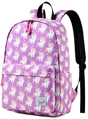 VASCHY Leichter Schulrucksack für Damen mit 14 Zoll Laptoptasche, Einhorn, one size, Gepolstert