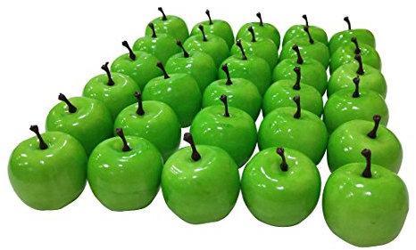 Lorigun 30 stücke Künstliche Lebensechte Simulation 1,3 Mini Grüne Äpfel Gefälschte Früchte Fotografie Requisiten Modell