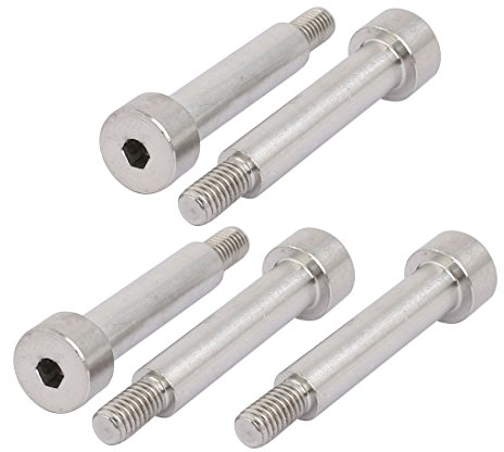 sourcing map 5Stk. 304 Edelstahl Sechskant Schulter Bolzen 8mm Schulter Durchm. 35mm Länge M6 de