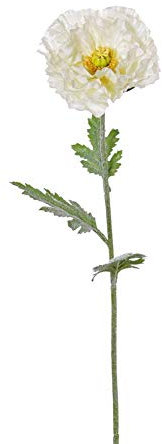 artplants.de Künstliche Mohnblume BAHIRA, Creme, 75cm, Ø 12cm - Mohn künstlich - Kunstblumen