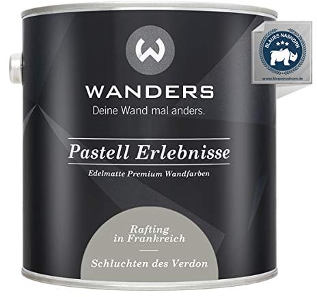 Wanders Pastell Erlebnisse 2,5L - Schluchten des Verdon/Helles Grau - Edelmatte Wandfarbe! Küchenmöbellack und Möbelfarbe. Kreidefarbe für Holz & mehr. Hohe Deckkraft, schnell trocknend