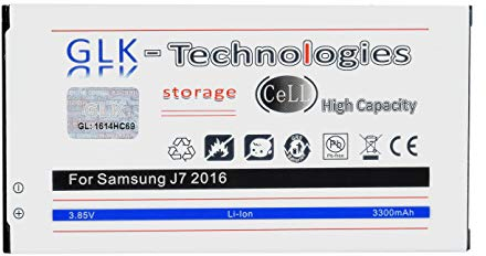 High Power Ersatzakku kompatibel mit Samsung Galaxy J7 (SM-J710F) (2016) | Original GLK-Technologies Battery | EB-BJ710CBE Accu | 3300 mAh | NEU
