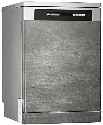 MEGADECOR Vinyle décoratif pour lave-vaisselle, dimensions standard 67 cm x 76 cm, motif fond béton poli gris