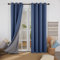 Deconovo Faux Linen Full Blackout Curtains Eyelet Thermal Insulated Blackout Curtain Panels Bedroom Curtains with Coating Back Layer 46 x 72 Inch Blue 1 Pair