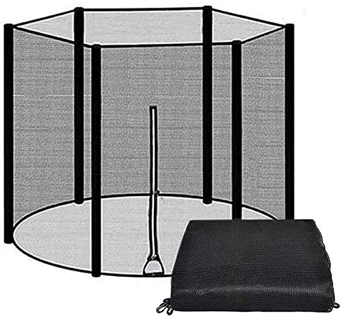 Trampolin Sicherheitsnetz Ersatz Netz Für Gartentrampolin, Trampolin Netz Ø 183 244 305 366 427Cm Für 6/8 Stangen, Trampolin Ersatznetz Sicherheitsnetz, Reißfest, UV-Beständig,140cm 6 Stangen