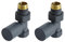 Milano 15mm Anthracite Straight Heated Towel Rail Radiator Valves