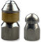 Lot de 2 buses de nettoyage de canalisations 1/4 rigides rotatives pour tuyau de nettoyage de tuyaux pour Kärcher WAP Alto, etc. (1/4, Set – Pointe rotative et buse rigide)