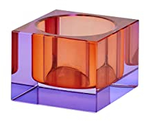 Gift Company Teelichthalter Sari XS, Windlicht, Dekolicht, Kristallglas, Lila, Orange, 3.7 cm, 1096902011
