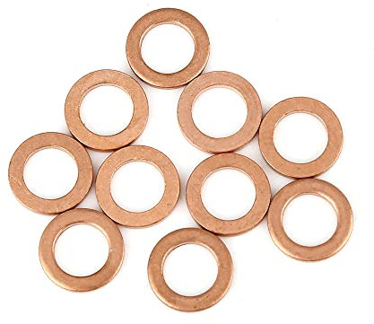 A ABSOPRO Cobre Arandela 8x12x1,5mm Plana Sellado Aplastamiento Junta Anillo (Juego de 10)