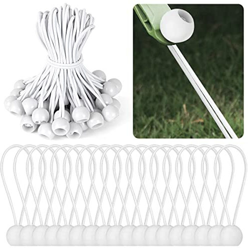 HOOPOE Gummispanner mit Kugel, 50 Stück, Weiß