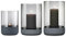 blomus Windlicht 3er Set -Calma- Glas Kerzenhalter aus Beton exkl. Kerze (Steel Gray Smoke)