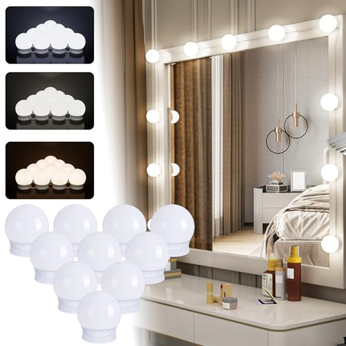 Led Spiegelleuchte, Schminklicht für Spiegel mit USB Kabel, 10 Dimmbar Make Up Licht Beauty Leuchte Beleuchtung LED Spiegellampe für Schminktisch Kosmetikspiegel Badzimmer Spiegel