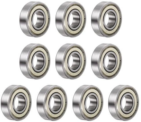 uxcell 10 Stück 6001-ZZ Rillenkugellager, Chromstahl, Z2, doppelt geschirmtes Kugellager, 12 mm x 28 mm x 8 mm