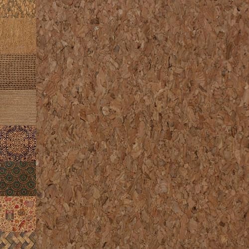 MAGAM-Stoffe Kork Stoff zum nähen Basteln Möbel bedruckt gold natur Meterware 50cm (Natur)