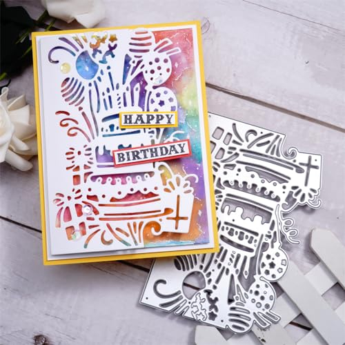 Kokorosa Scrapbooking-Stanzformen, Ballon-Kuchen-Stanzformen, Metall-Stanzformen zum Basteln, Stanzformen für Kartenherstellung, geeignet für Party, Hochzeit, Urlaub usw
