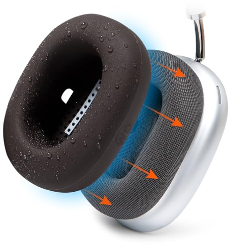 WC SweatZ Max – Patentierter Schweißschutz Kompatibel mit AirPods Max 1 (Nicht für AirPods Max 2) von Wicked Cushions | Schweißfest & Waschbar | Ohrpolster-Schweißschutz | Braun