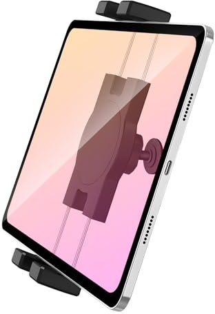 Aluminum Heavy Duty Drill Base Tablet Holder Car Mount Dashboard, 360° Adjustable Stand for 4.7-12.9 iPad Pro/Air/Mini/Samsung Galaxy Tab, for Car Truck Wall Desk Commercial Vehicle