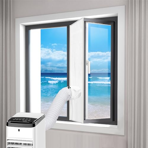 TGKYK 400cm/158Inch Air Con Window Seal Kit with Drawstring, Window Seal for Portable Air Conditioner and Tumble Dryer