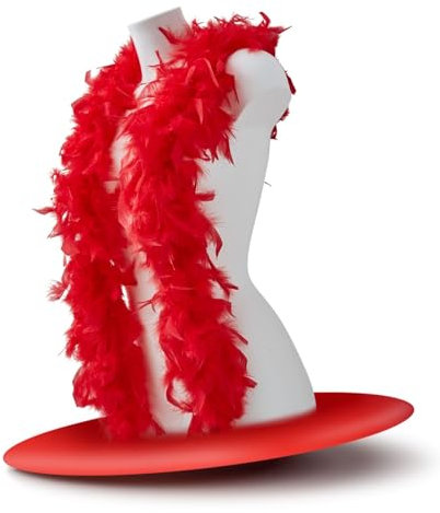 Runesol Rot Federboa, 50 Gramm Truthahnfedern, Halloween Kostüm Damen, 1,8 m, Boa für Partys, Junggesellinnenabschiede, Faschingskostüme, Konzert Accessoires, Pride