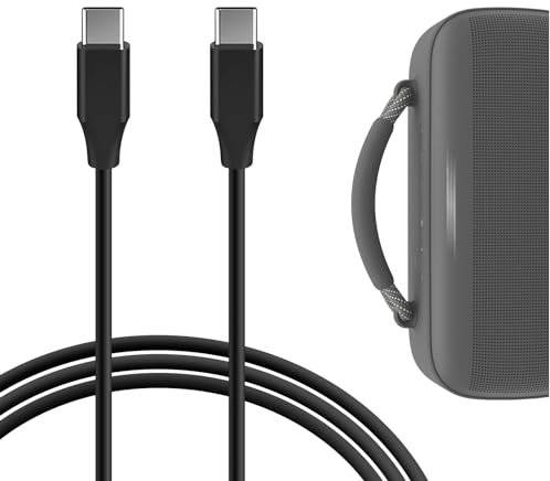 GEEKRIA Type-C Speakers Charger Cable Compatible with Soundcore Boom 3i, Bose SoundLink Plus/Max/Flex, Beats Pill 2024, JBL Charge4 GO4 Clip6, USB-C Replacement Power Cord (4ft / 120cm)