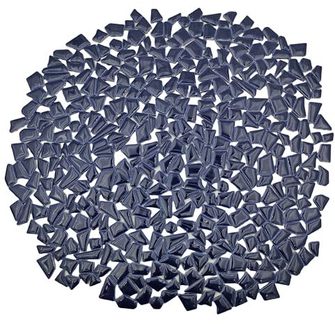Piastrelle per Mosaico Irregolari in Ceramica, 500 g, 0,5-2 cm, Piccole Pietre per Fai da Te, Artigianato, Hobby, Arte, Decorazione da Parete di Casa (Blu Scuro)