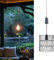 Livinlarge Battery Operated Chandelier, Battery Hanging Pendant Light with 6 Hours Timer,Outdoor Indoor Pendant Chandelier Waterproof Lamp Lantern for Gazebo Porch Garden Patio Livingroom Decorative