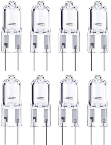 LISOCLU GY6.35 halogenlampor 20 W G6.35 20W 35 W 12 V halogenlampor 12 volt halogenlampa dubbel-pin bas transparent glaslins varm vit 2700K (8 st) 20W