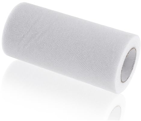 SHINEOFI 1 Rolle Glitzernetz aufgerolltes Garn graues Kleid Tüllstoff für Kränze schimmerndes Kleid Grün hochzeitsdeko Haar Schleife Rock DIY tüll Stoff tüll selber basteln Polyester Weiß