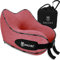SNUGL Nackenkissen Memory Foam Waschbar & Verstellbar | Kuscheliges Nacken Reisekissen Für Flugzeug, Auto & Unterwegs | Reise-Kissen Nackenhörnchen, Neck Travel Pillow (Rot, Kindergröße)