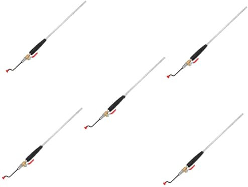 ULTECHNOVO 5st Aufblasbares Werkzeug Luft Pumpe Schlauchlanze Bullseye Pro Reifenfüller Düse Tragbar Dual Messgerät Aufblasgerät Ventil Auto Kompressor Silver Stahl