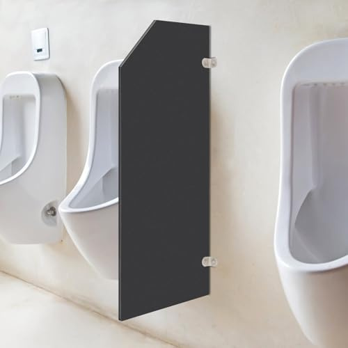 VonVVer Urinal Trennwand 40x90cm - Wandmontage Urinaltrennwand WC Sichtschutz Urinal Wand Schamwand WC Herren (Schwarz Schrägkante)