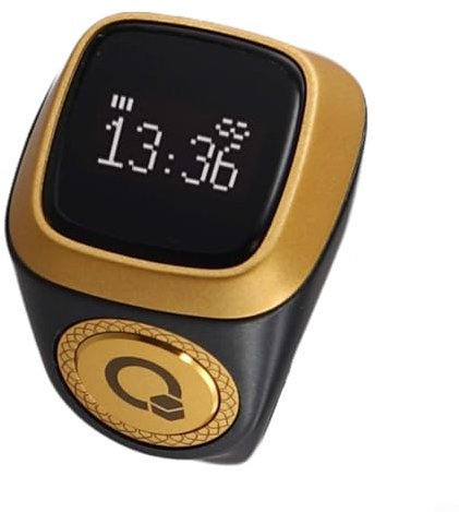HpLive Fingerzähler Smart Ringzähler, Digitaler Gebetszähler Wasserdicht mit Vibration Erinnerung, Tragbarer Nummern-Click-Zähler mit Display(20mm Schwarz)
