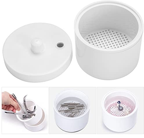 CYSFETENA Runder Sterilisator für Maniküre Werkzeuge, Desinfektionsbox für Instrumente, Sterilisator für Instrumente im Nagelstudio, Desinfektionswanne für Metallwerkzeuge und Pier