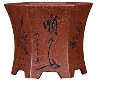 RKVXCJHDR Pots de fleurs d'intérieur hexagonaux en albâtre pour plantes grasses, plantes grasses (rouge)