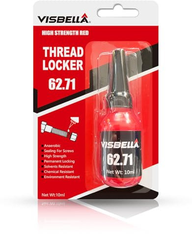 Visbella Schraubensicherung Locktight Schraubenkleber Schraubensicherung Kleber Anaerober Klebstoff für Abdichten und Verriegeln 10ML (Hochfest Rot 62.71)