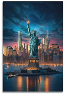 GTYATEN New York-Poster, Wandkunst, Leinwand, ästhetische Musik und Filme, dekoratives Gemälde für Wohnzimmer, Schlafzimmer, 40 x 60 cm, ungerahmter Stil