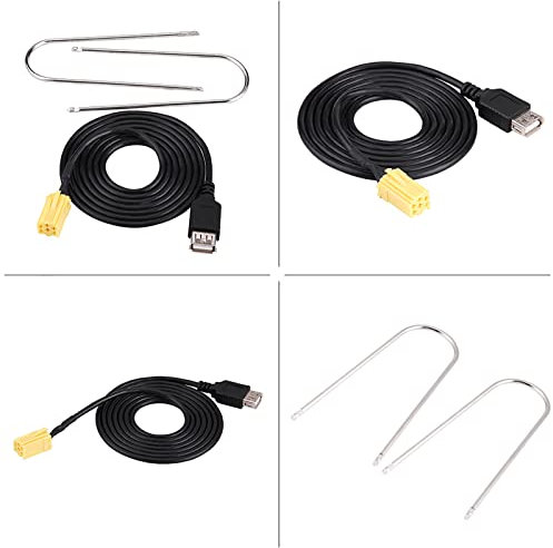 Cocoarm Mini ISO Cable USB Cable ISO 6pin a de Adaptador USB Transferencia de Datos de Alta Velocidad sin Pérdida de Sonido para 159 2007 en Adelante Grande Punto 2007 en Adelante con Teclas de