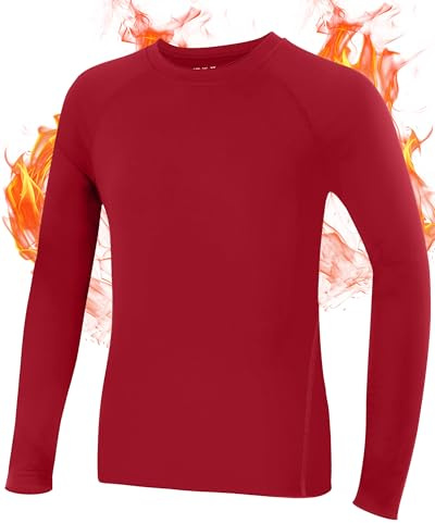 Roadbox Thermo Langarmshirt Kinder für Schule Sport Fleece Unterhemd | Fleece-gefüttertes Thermo Langarmshirt für Jungen,Bietet Wärme und schnelltrocknenden Komfort für Schule und Sport.