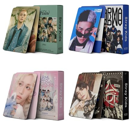 ANIMFANSDE Stray Merch Lomo Karten Set 220 Stück (4 Versionen) – SKZ Photocards für Stay Fans, K-Pop Fanartikel & Geschenke