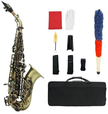 Saxophonsets Retro-Sopransaxophon Professionelles Messingmodell Bb- Und B-Saxophon Mit Zubehör Holzblasinstrument