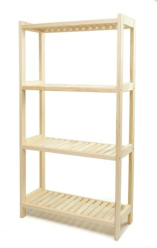 Stolarstwo Wochnik S.C. Standregal aus massivem Kiefernholz, 4 Regalböden, 133 × 50 × 38 cm (H × B × T), freistehend, unbehandelt, für Innenbereich