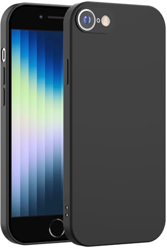 Honara Silicone Case for iPhone 7/iPhone 8 /iPhone SE, Full Camera Protection, Slim Liquid Silicone Phone Bumper Cover, Soft Touch, Antiskid, Drop-Resistant, Anti-Scratch Cases (Black)
