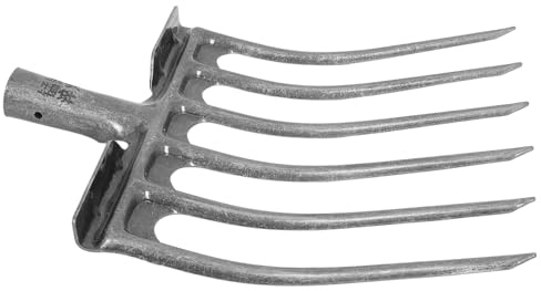 Hemobllo Hochleistungsfähiger Stahl Gabelkopf mit Vierzahn Design zum Boden Auflockern Austauschbarer Metall Heugabel Ersatzkopf für Garten und Landwirtschaftsgeräte