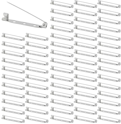 Broschennadeln, 200 Stück Broschennadeln, Anstecknadel Sicherheitsnadel 30 mm für Schmuck- und Handarbeiten, Silberne Stecknadeln mit 2 Löchern Verschlussnadeln Anstecknadel