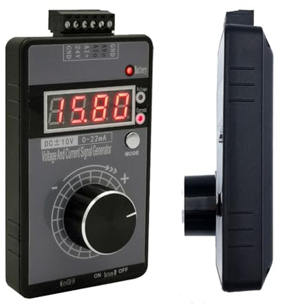 Generatore di segnale CC 4-20mA e 0-10V con display LCD, uscita corrente/tensione regolabile e protezione da cortocircuito, strumento di calibrazione portatile nero