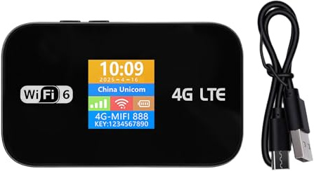 RIZGHWOY Router WiFi Portatile Hotspot Mobile 4G LTE Batteria da 3000 MAh per 10 Dispositivi Hotspot Wireless WiFi6 con Tethering USB Internet Veloce per Viaggi Ufficio Casa
