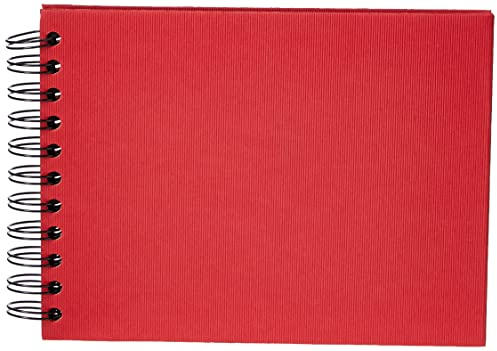 Rössler Papier 1329452360 - S.O.H.O. Wire-O Fotoalbum 195 x 145 mm, 40 schwarze Seiten, Rot, 1 Stück